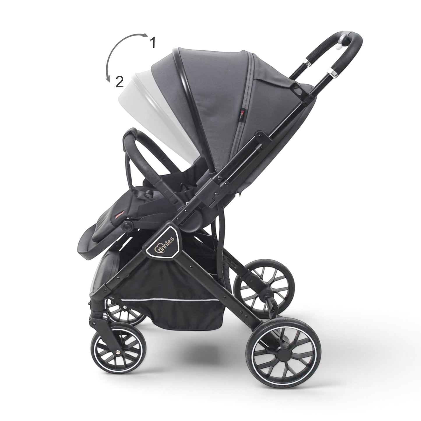 TINNIES REVERSIBLE STROLLER GREY
