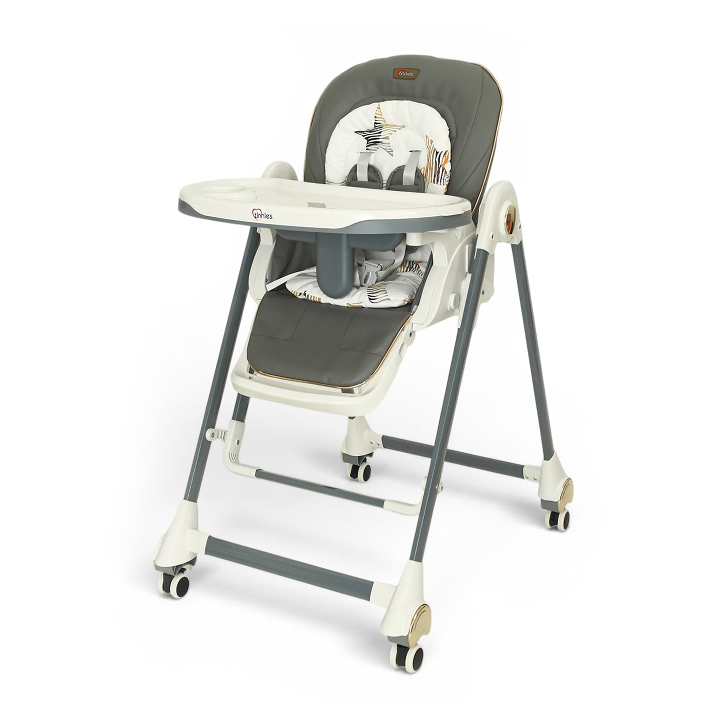 TINNIES BABY HIGH CHAIR W/SWING - GREY