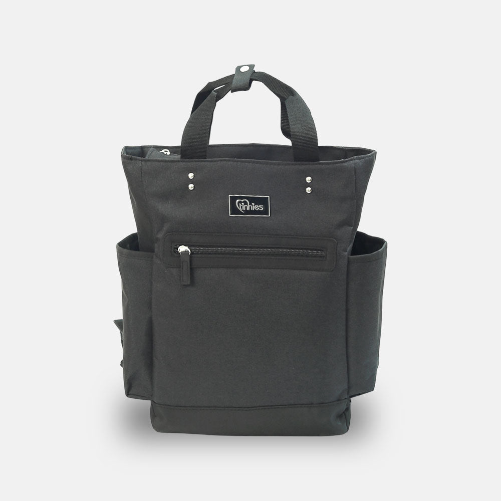 Baby Diaper Bag Pack Minimal Textured Black