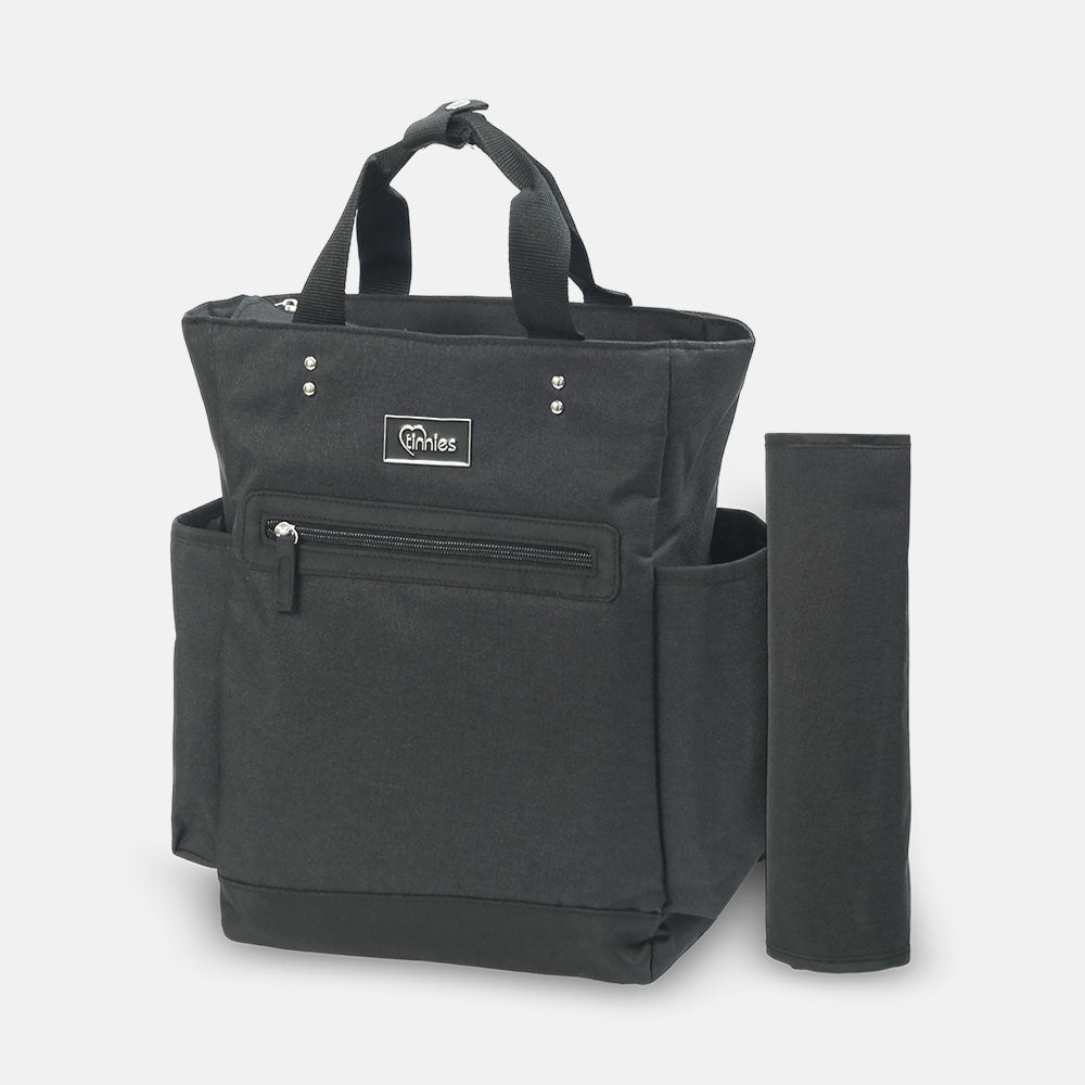 Baby Diaper Bag Pack Minimal Textured Black