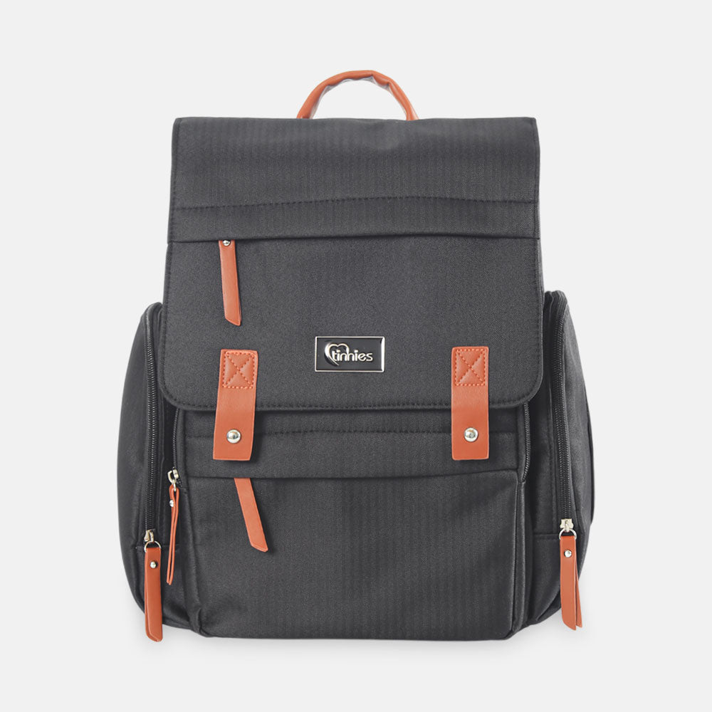 Tinnies Diaper Backpacks Black — Hands-Free Comfort for Modern Moms