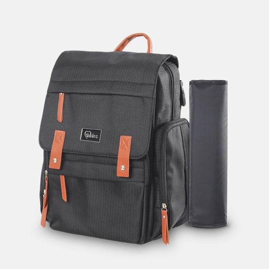 Tinnies Diaper Backpacks Black — Hands-Free Comfort for Modern Moms