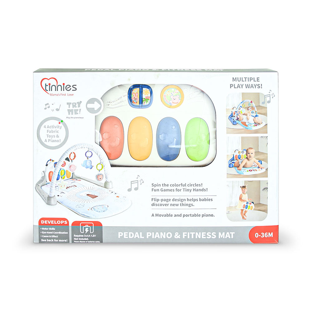 Tinnies Baby Piano Play Gym & Activity Mat Grey (0–36 Months)