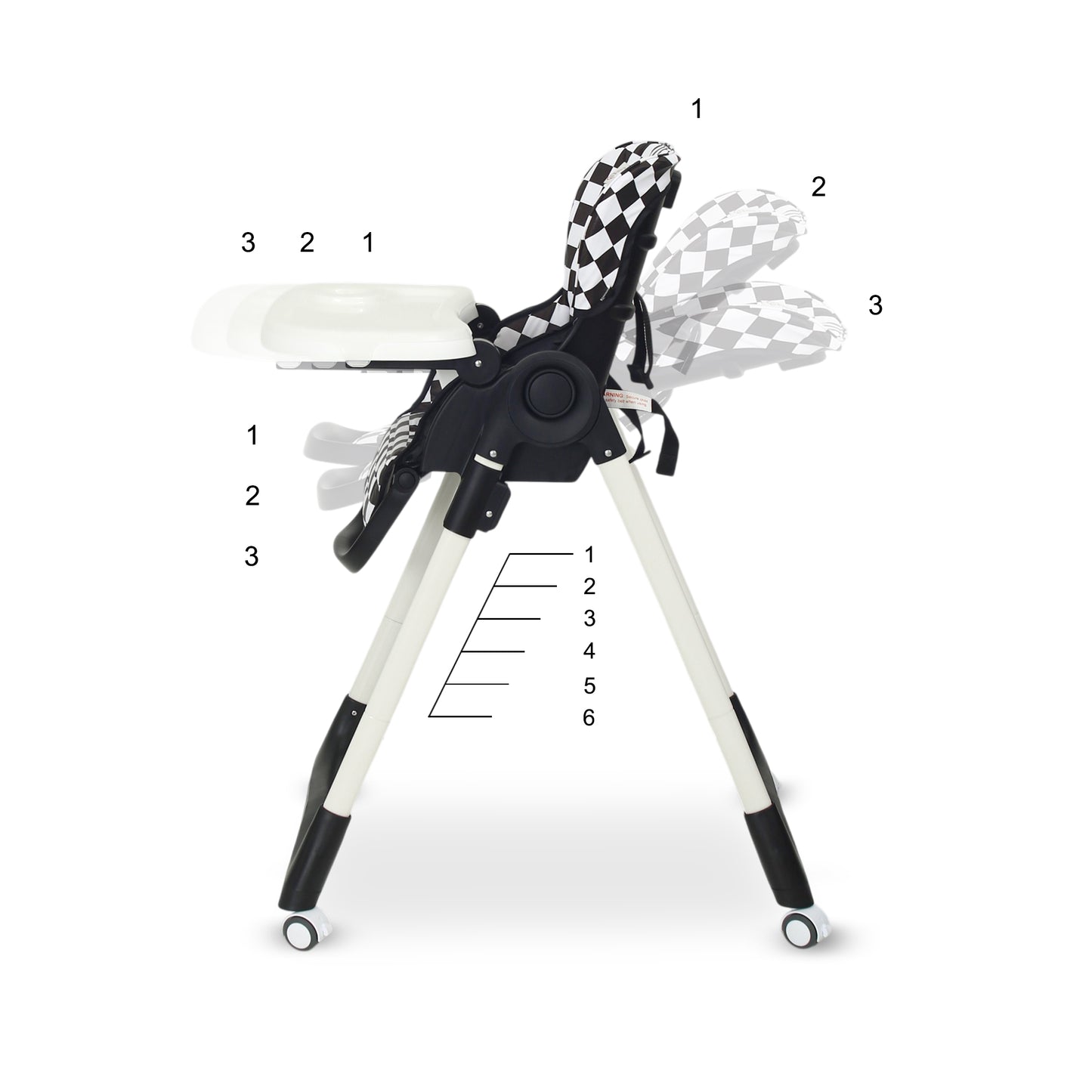 TINNIES BABY HIGH CHAIR CHECKERED PATTERN