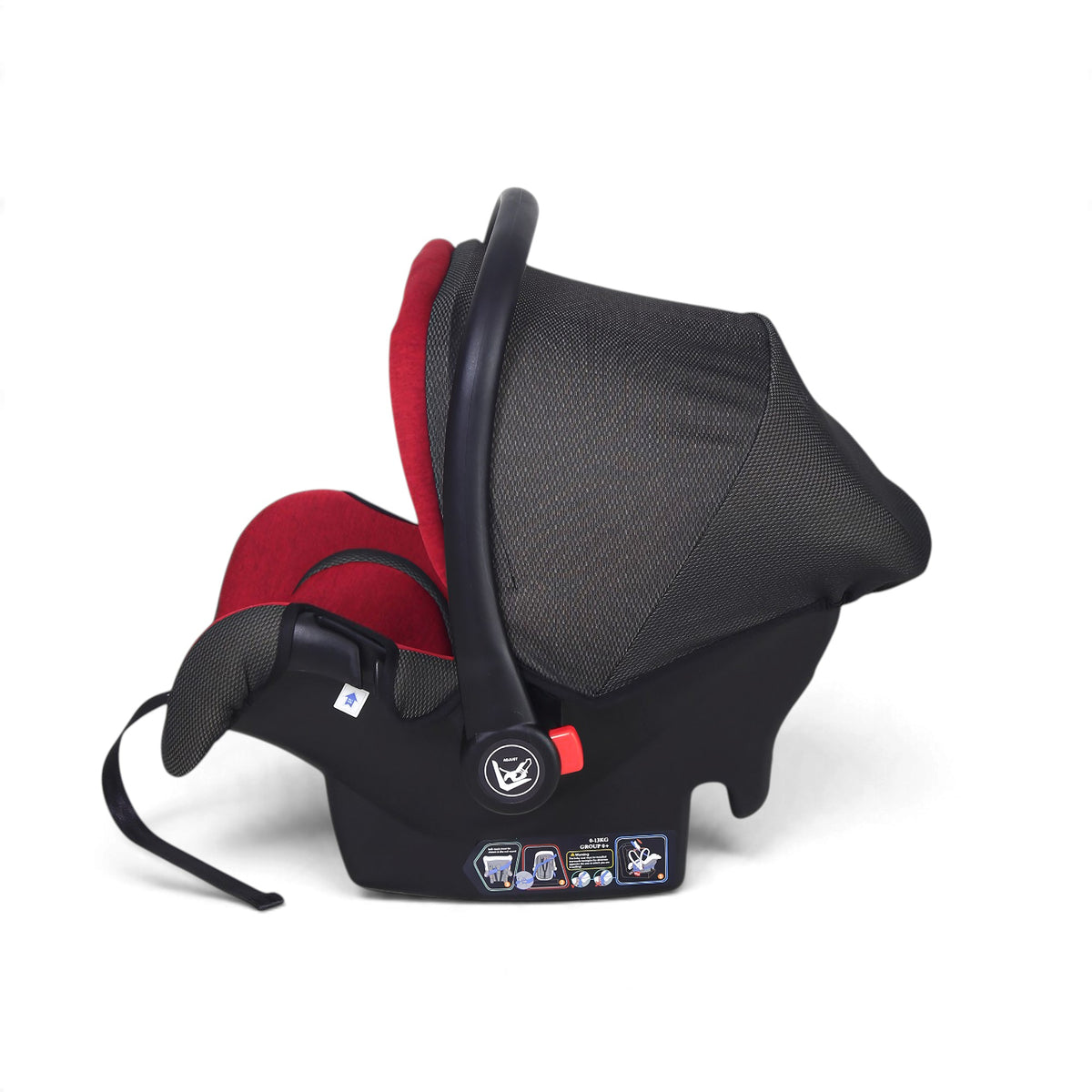SECURE BABY CARRIER CAR SEAT – INFANT ROCKER WITH RETRACTABLE CANOPY RED