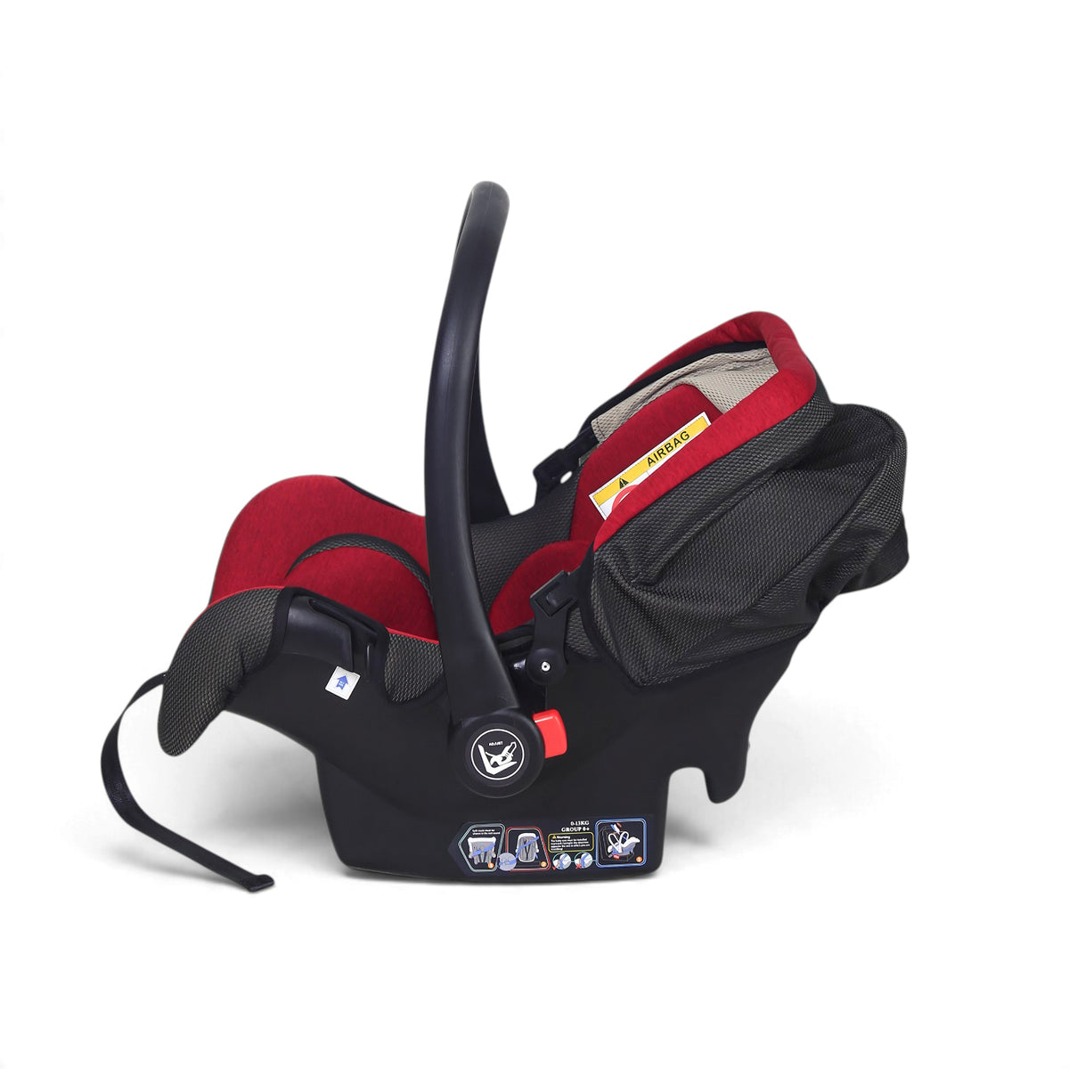 SECURE BABY CARRIER CAR SEAT – INFANT ROCKER WITH RETRACTABLE CANOPY RED