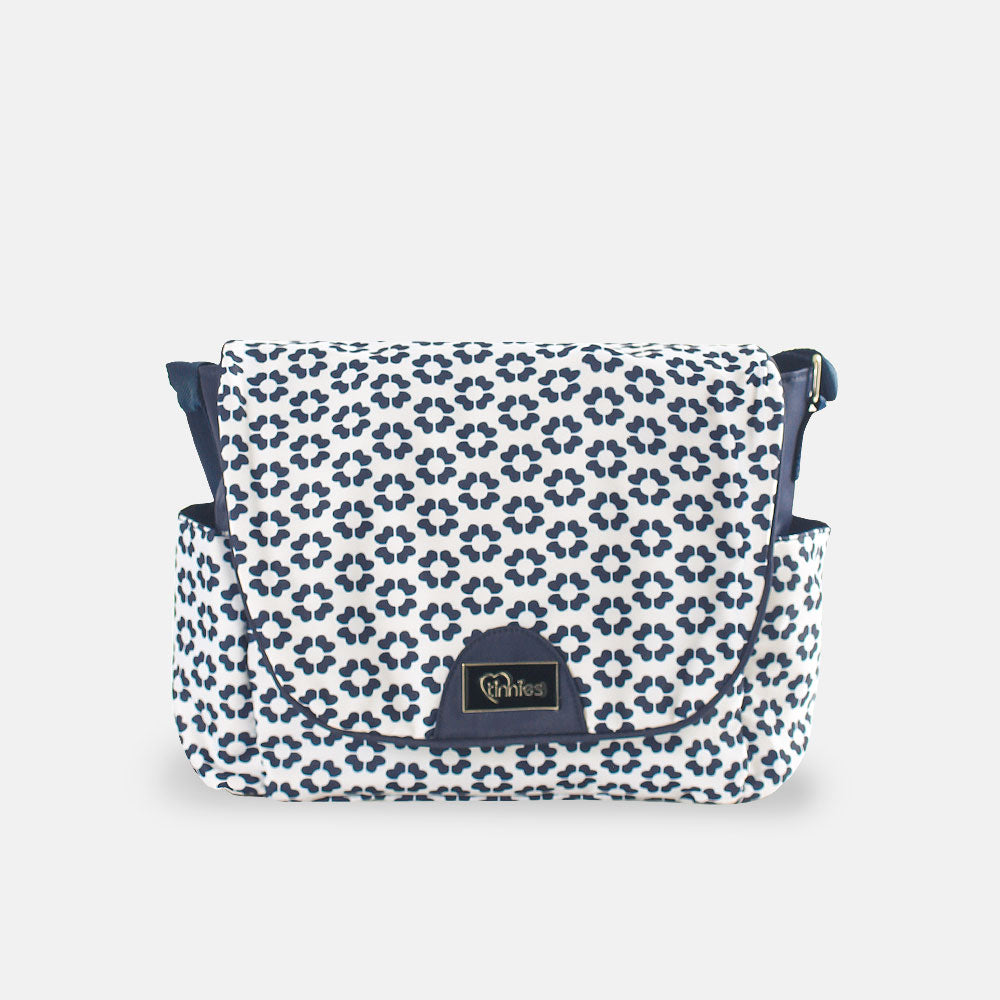 Baby Diaper Bag Navy Floral– Tinnies - Main Image