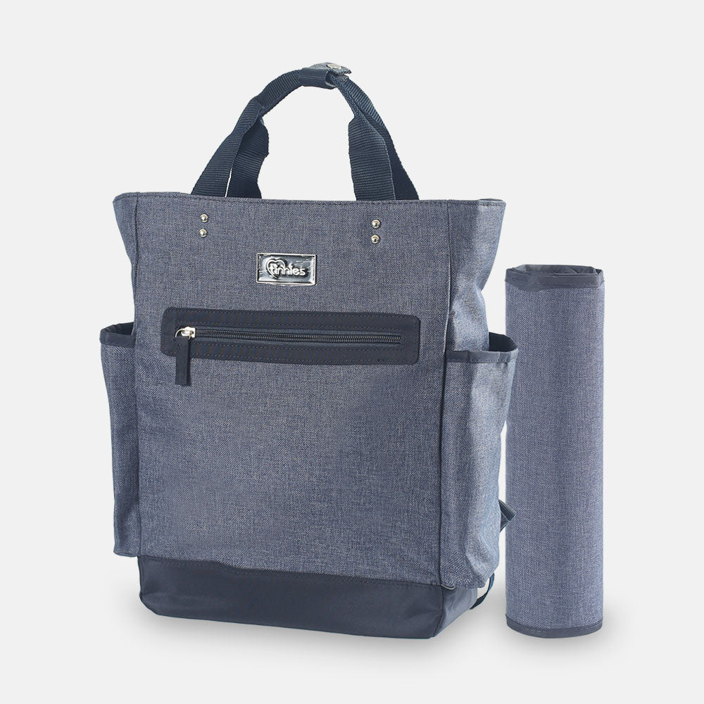 Baby Diaper Bag Pack Minimal Textured Blue