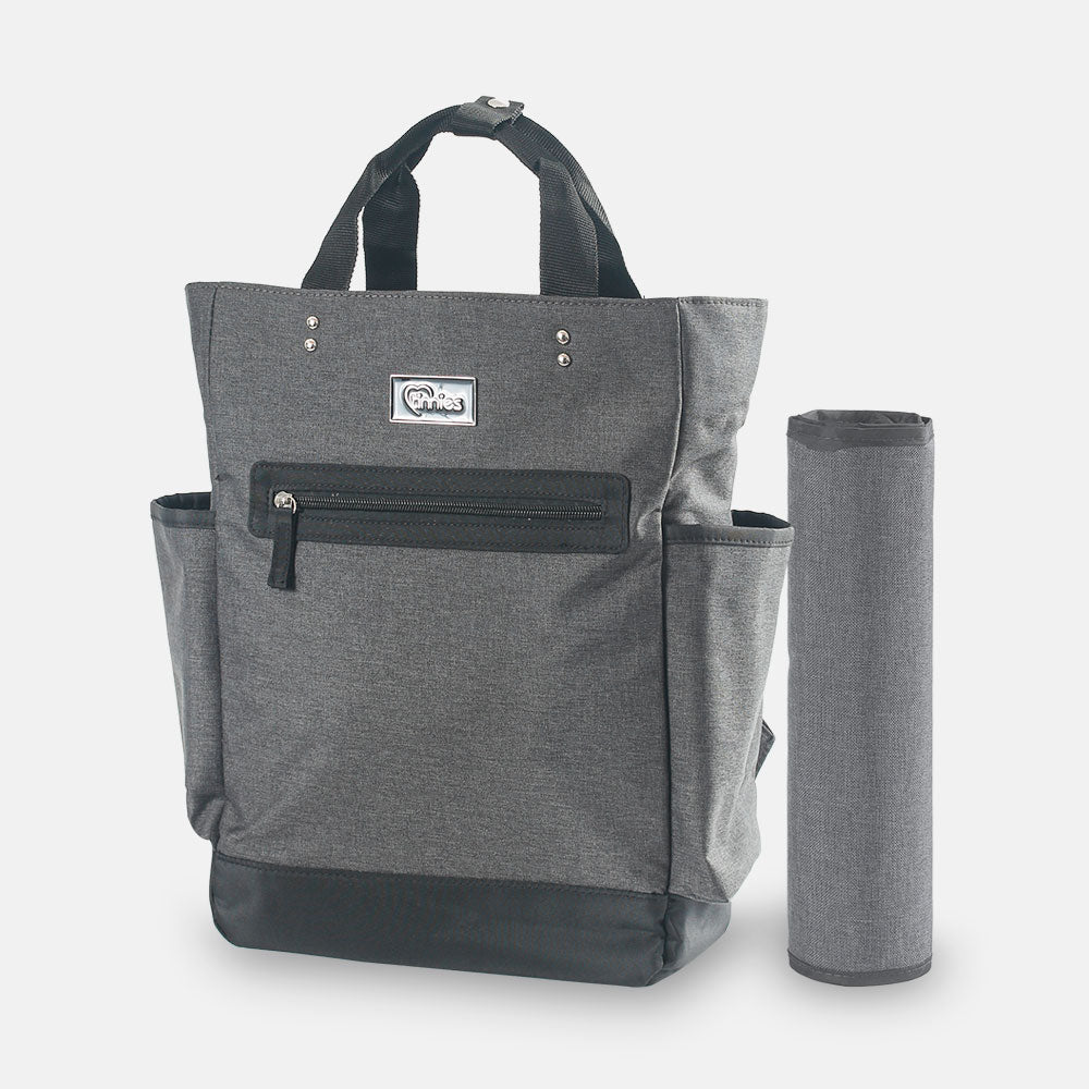 Baby Diaper Bag Pack Minimal Textured Grey