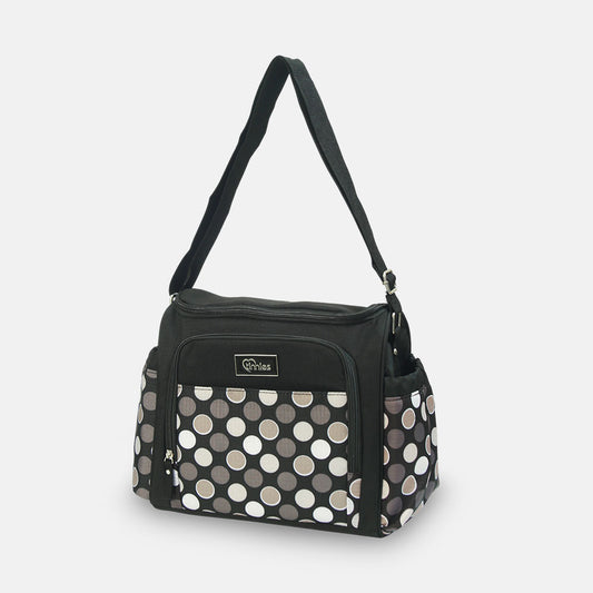 Baby Diaper Bag - Black Polka Dot Printed