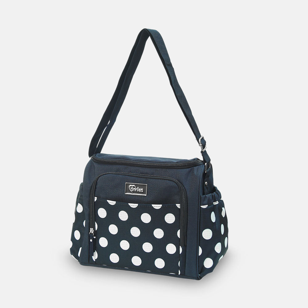 Baby Diaper Bag - Navy Polka Dot Printed