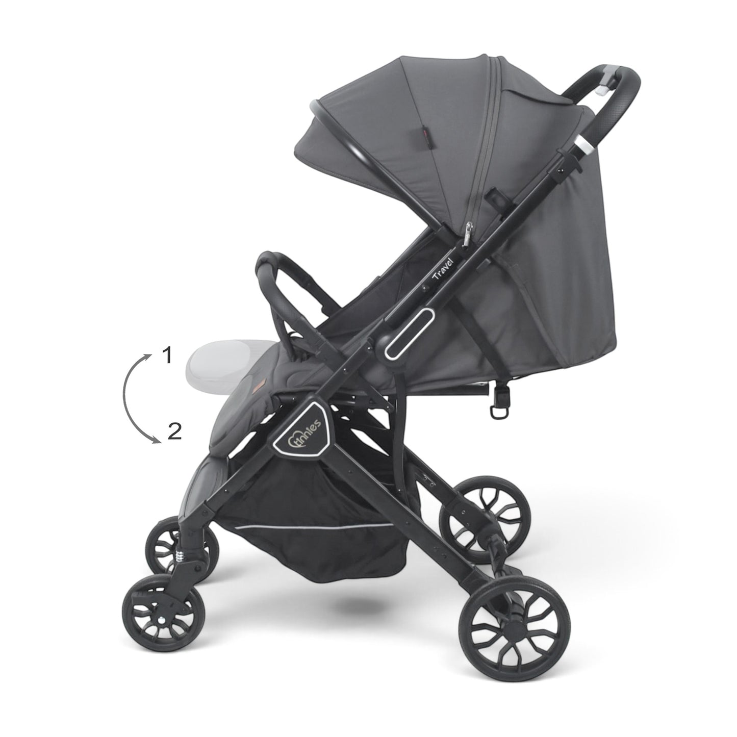 TINNIES TRAVEL STROLLER GREY