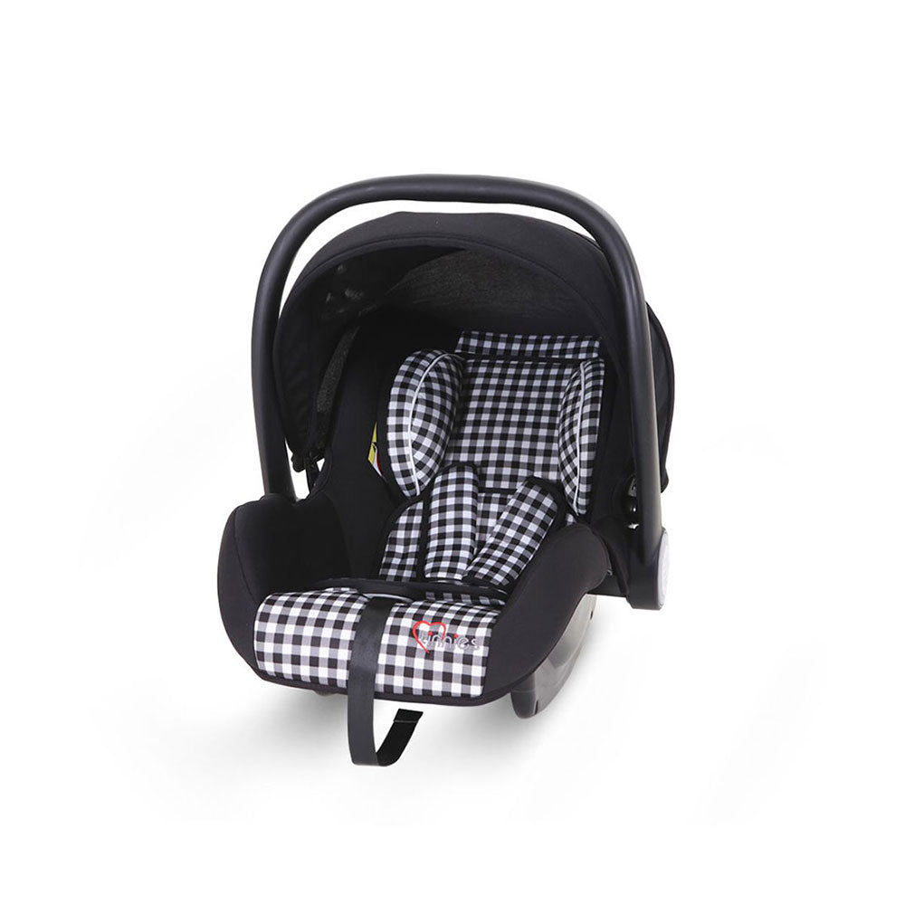 Baby Carry Cot - Black Check